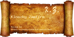 Kinszky Zamfira névjegykártya